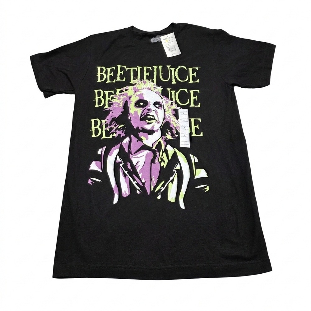Beetlejuice Graphic T-Shirt‎ Mens Small Black Movie Promo Horror Comedy NWT S